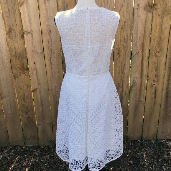 Escada Lace White Dress Fitted Bodice A Line US 8 - Picture 15 of 15